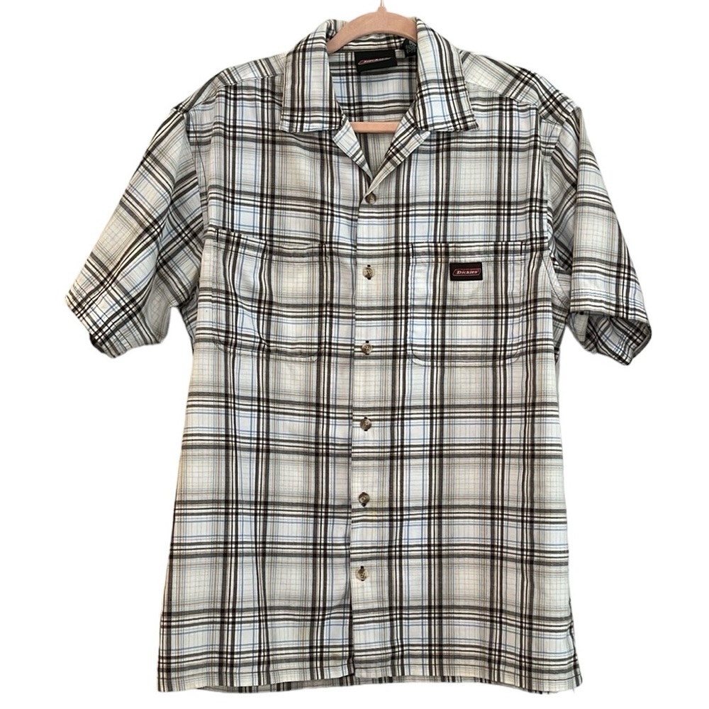 DICKIES GENUINE PLAID SHORT SLEEVE BUTTON DOWN SHIRT MULTICOLORED SIZE MEDIUM